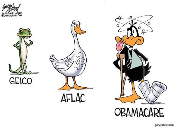 Geico Aflac Obamacare Hilarious Political Cartoons